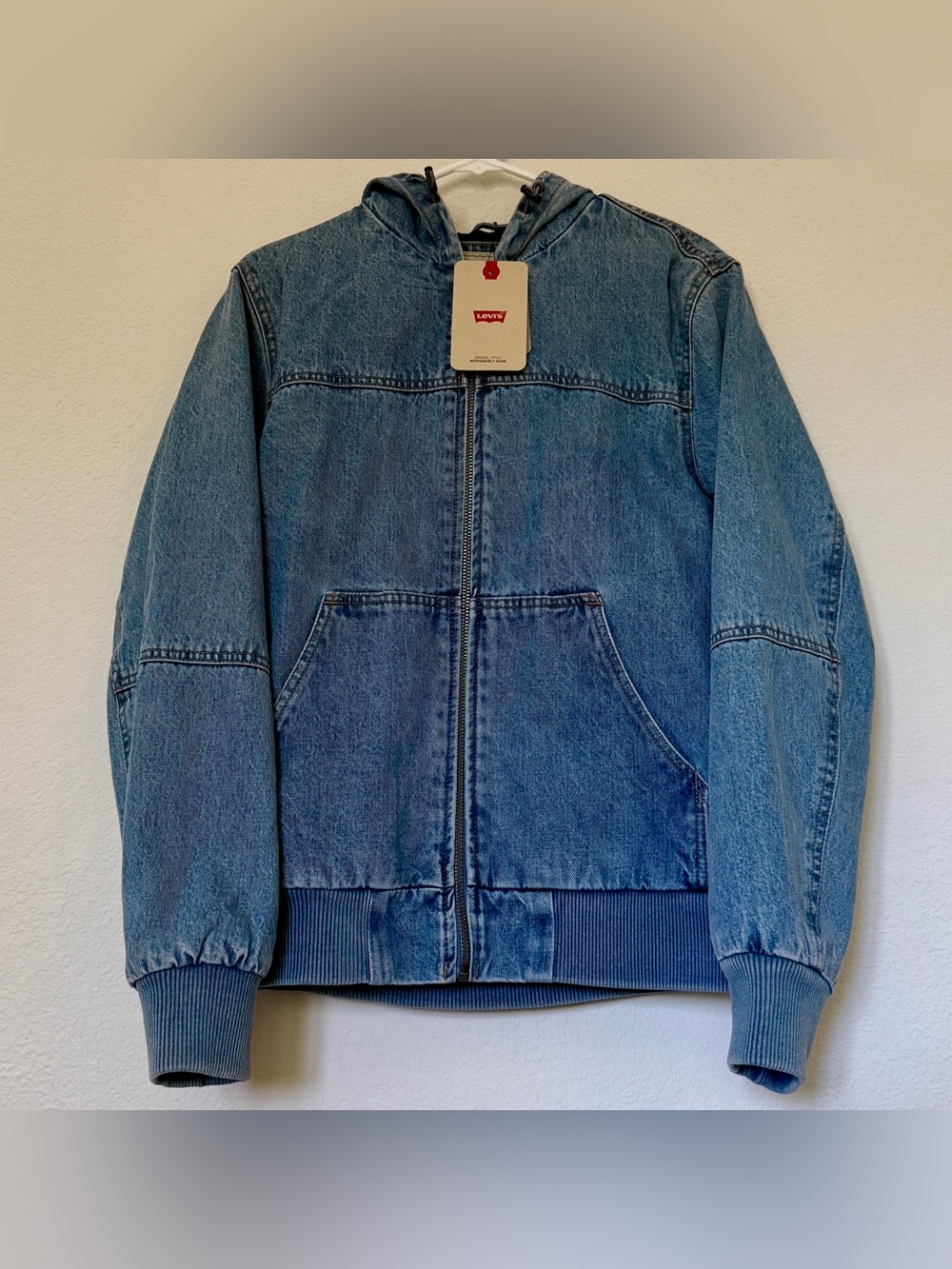 Levi’s Workwear Denim Zip Hoodie Jacket Men’s Small - Blue